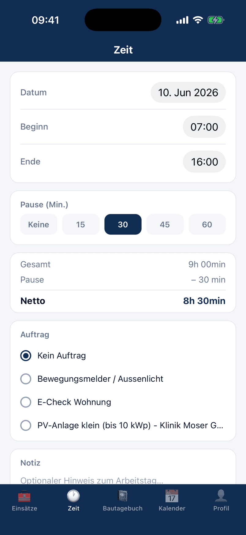 Die Monteur-App arbeitet mit